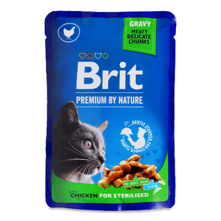 Корм для стерилізованих котів Brit Premium з куркою