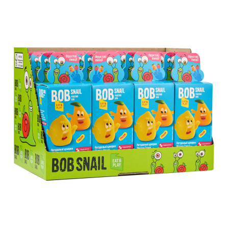 Упаковка натуральних цукерок Bob Snail Яблуко-Груша й іграшка 20 г х 16 шт.