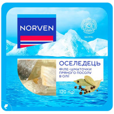 Оселедець Norven філе-шматочки пряного посолу в олії 120г mini slide 1