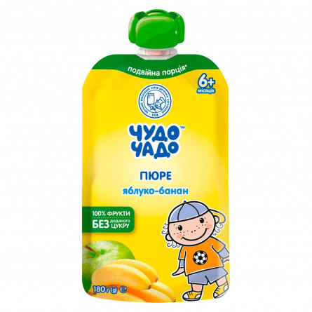 Пюре Чудо-Чадо Яблоко-банан без сахара для детей с 6-ти месяцев 180г