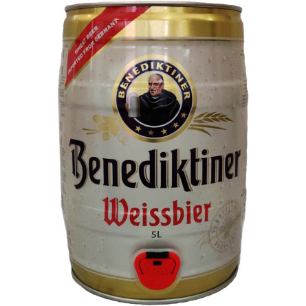 Пиво Benedektiner пшеничне світле нефільтроване 5.4% 5 л