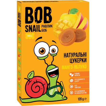 Цукерки Bob Snail натуральні Мангово Яблучні 120 г slide 1