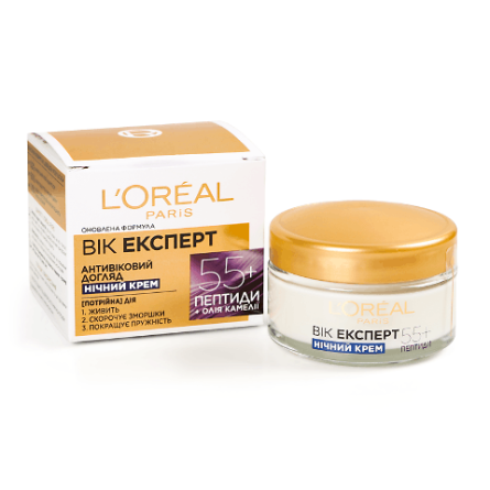 Крем для обличчя L'Oreal відновлювальний проти зморщок 55+ нічний