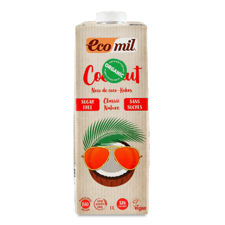 Напій Ecomil рослинний з кокоса без цукру