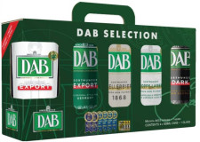 Подарочный набор пива DAB Export 5% 0.5 л x 1 шт + DAB Dark 4.9% 0.5 л x 1 шт + DAB Kellerbier 5.6% 0.5 л х 1 шт + DAB Hoppy Lager 5% 0.5 л х 1 шт + бокал mini slide 1