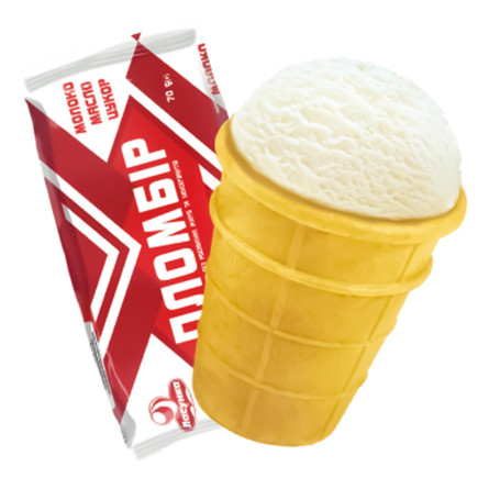 Мороженое Лакомка Пломбир вафельный стаканчик 80г