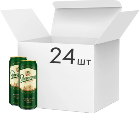 Упаковка пива Staropramen світле фільтроване 4.2% 0.48 л x 24 шт slide 1