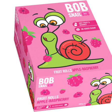 Упаковка натуральних цукерок Bob Snail Яблучно-малинові 10 г х 30 шт