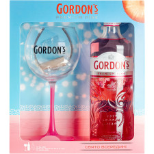 Набір Джин Gordon's Premium Pink 0.7 л 37.5% з бокалом та гірляндою mini slide 1