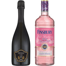 Набір Френч 75 Розе: Вино ігристе Trevisana біле екстра-сухе 0.75 л + Джин Finsbury Wild Strawberry 0.7 л mini slide 1