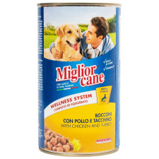 Корм вологий Migliorcane Курка з індичкою для собак 1250г mini slide 1