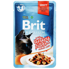 Корм Brit Premium з філе індички в соусі для котів 85г mini slide 1