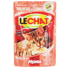 Корм Monge Lechat лосось та тунець для котів 100г mini slide 1