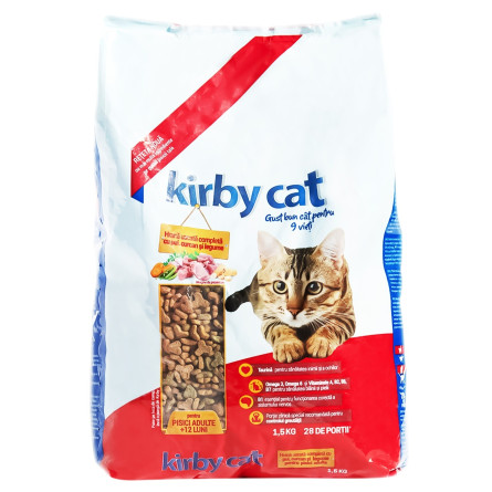 Корм сухий Kirby Cat Курка індичка та овочі для котів 1,5кг