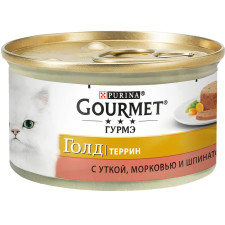Корм Gourmet Голд Террин с уткой, морковью и шпинатом для котов 85г mini slide 1