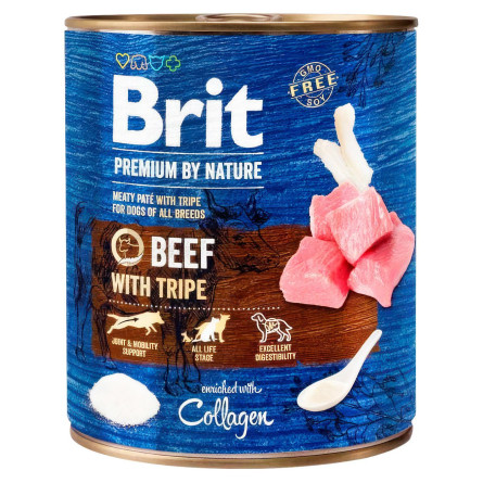 Корм Brit Premium Говядина с потрохами для собак 800г