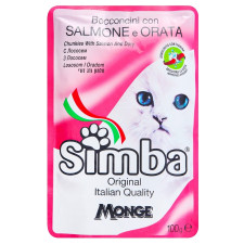 Корм Simba шматочки з лососем для котів 100г mini slide 1
