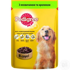 Корм Pedigree С говядиной и кроликом в соусе для взрослых собак 100г mini slide 1