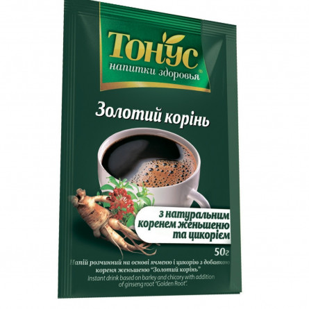 Напиток Тонус Золотой корень с добавкой корня женьшеня растворимый вакуумная упаковка 50г Украина slide 1