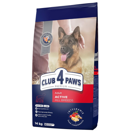 Корм сухой Club 4 Paws Премиум Актив для взрослых активных собак всех пород 14кг