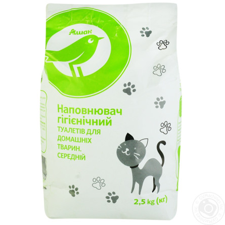 Наповнювач Ашан гігієнічний для тварин середній 2,5кг