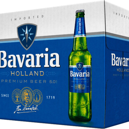 Упаковка пива Bavaria Premium світле фільтроване 5% 0.66 л x 15 шт