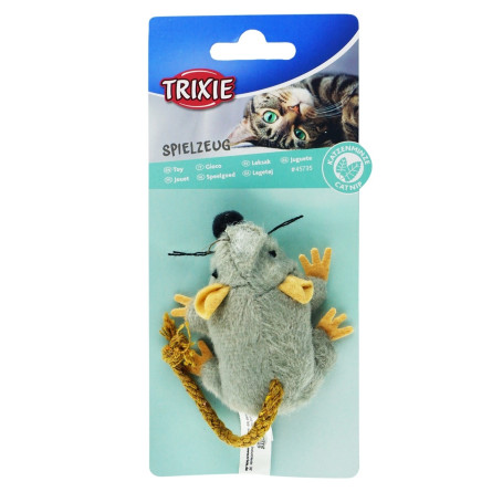 Іграшка Trixie Мишка плюшева сіра з м'ятою 7см slide 1