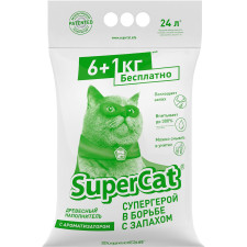 Наполнитель Super Cat древесный с ароматизатором для кошачьего туалета 6+1кг mini slide 1