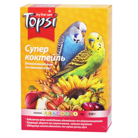 Корм Topsi Супер коктейль для папуг 550г