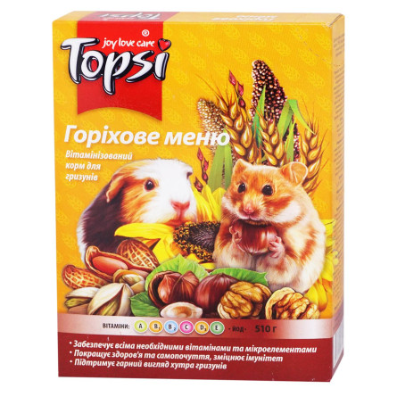 Корм Topsi Ореховое меню для грызунов 510г slide 1