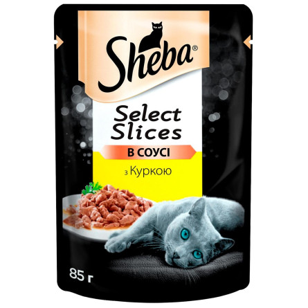 Корм Sheba Select Slices с курицей в соусе для кошек 85г