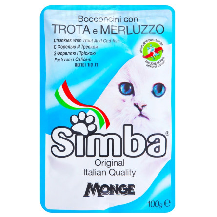 Корм Simba кусочки форели с треской для кошек 100г slide 1