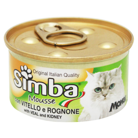Корм вологий Simba телятина та нирки для дорослих котів 85г slide 1