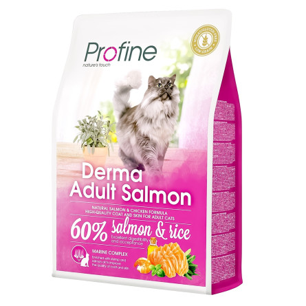 Корм сухий Profine Cat Derma лосось та рисом для котів, хутро яких вимагає додаткового догляду 2кг