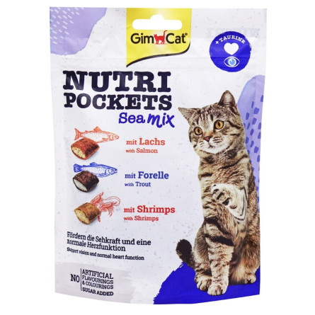 Лакомство GimCat Nutri Pockets Морской микс для кошек 150г slide 1