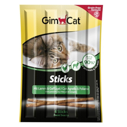 Палочки GimCat Sticks с ягненком и птицей для котов 4шт 20г