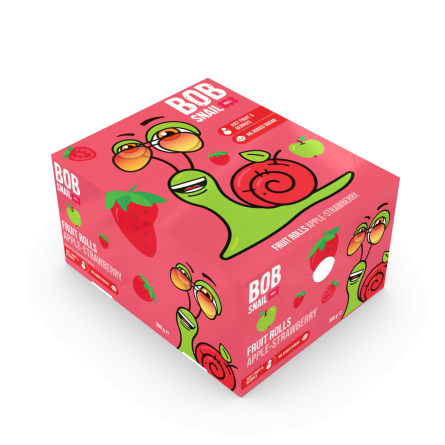 Упаковка натуральних цукерок Bob Snail Яблучно-Полуничні 10 г х 30 шт slide 1