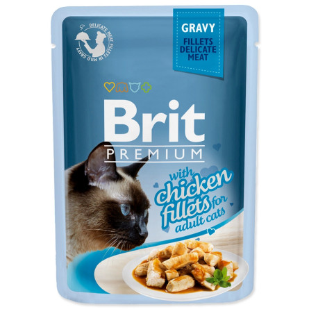 Корм Brit Premium з філе курки в соусі для котів 85г