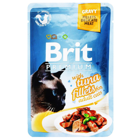 Корм Brit Premium з філе тунця в соусі для котів 85г