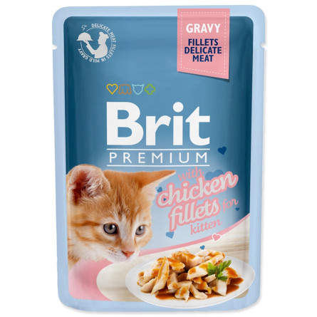 Корм Brit Premium з філе курки в соусі для кошенят 85г slide 1