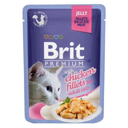 Корм Brit Premium филе курицы в желе для котов 85г slide 1