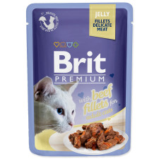 Корм Brit Premium з філе яловичини в желе для котів 85г mini slide 1
