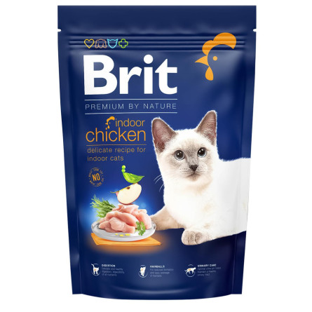 Сухий корм для котів, які живуть в приміщенні Brit Premium Cat Indoor курка 1,5кг