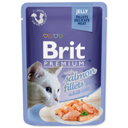 Корм Brit Premium с филе лосося в желе для кошек 85г