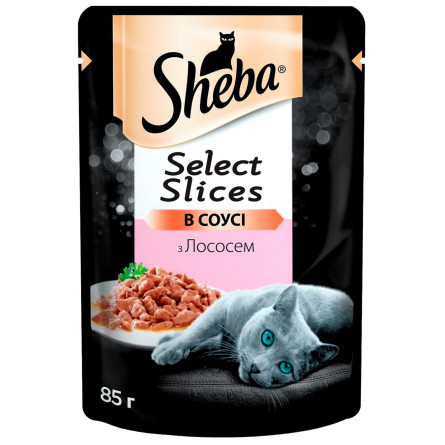 Корм Sheba Отборные ломтики с лососем в соусе для взрослых кошек 85г