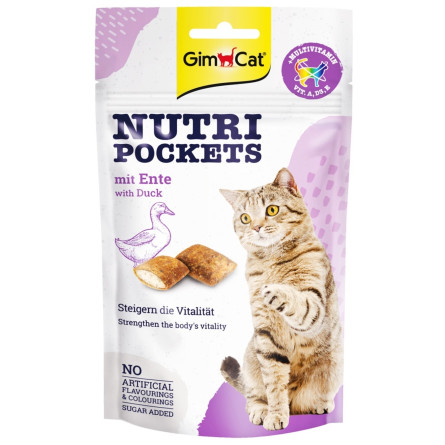 Ласощі Gimcat Nutri Pockets Качка + Мультивітамін для котів 60г