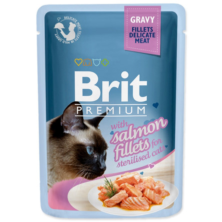 Корм Brit Premium с филе лосося в соусе для стерилизованных кошек 85г