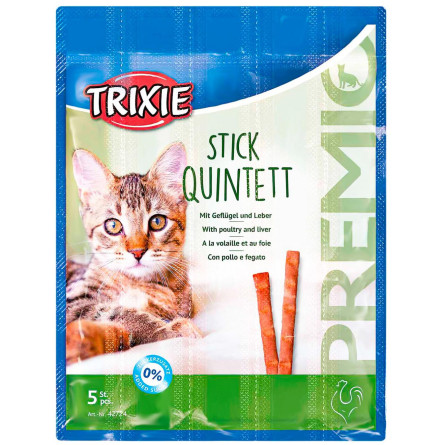 Ласощі Trixie Stick Quintett М'ясо-печінка для котів 5шт*5г