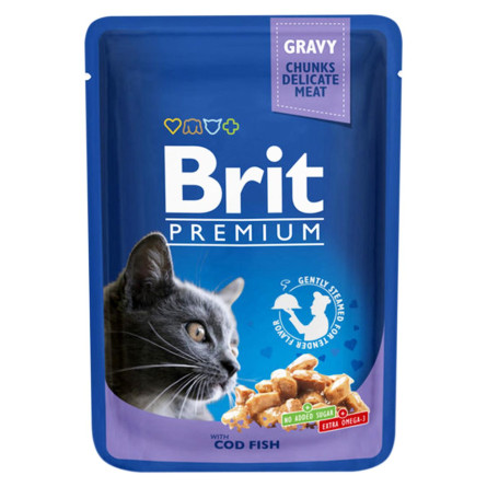 Корм вологий Brit Premium Cat тріска для котів 100г