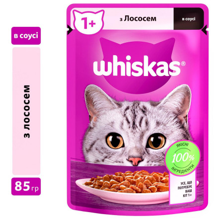 Корм Whiskas Лосось у соусі для дорослих котів 85г